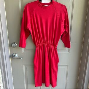 Vintage 80s MODA INT’L Red Knit Dress | Made in USA | Size Small